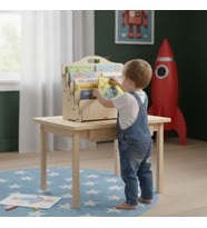 Simux Carry Montessori Uyumlu- Ahşap Demonte Çocuk Kitaplığı – Doğal, Taşınabilir Kitaplık (Akçaağaç)