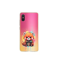 Xiaomi Mi 8 Pro ile Uyumlu Splash Tilki Tasarımlı Şeffaf Silikon Kılıf