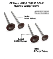 CF Moto NK250 - SR250 Subap Seti 4'lü (2018-2024 Uyumlu) Emme Egzoz Sibop Supermto