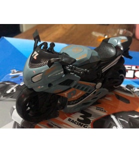 Oyuncak Sürtmeli Polis Motorsikleti 15 cm Haki Gri Model Motorsiklet