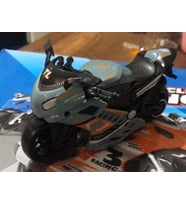 Oyuncak Sürtmeli Polis Motorsikleti 15 cm Haki Gri Model Motorsiklet