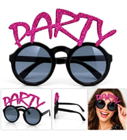Fuşya Simli PARTY Yazılı Parti Gözlüğü
