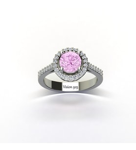 Vision Pırlanta 925 Ayar Evlilik Teklifi Yüzüğü Swarovski Taşlı Pembe