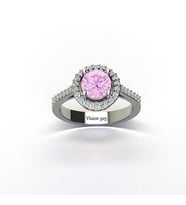 Vision Pırlanta 925 Ayar Evlilik Teklifi Yüzüğü Swarovski Taşlı Pembe