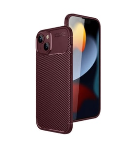 Apple iPhone 15 Kılıf Auto Focus Karbon Kapak - Bordo