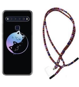 TCL 10L 10 Plus 10SE 20E 20SE 30 L7 Kılıf Boyun Asklı Rasta Silikon Love Cats 1604