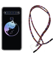 TCL 10L 10 Plus 10SE 20E 20SE 30 L7 Kılıf Boyun Asklı Rasta Silikon Love Cats 1604