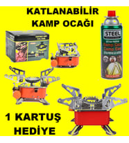 Portatif Kamp Ocağı - Tek Gözlü Manyetolu Piknik Ocağı - Kartuşlu Mini Ocak Kendinden Çakmaklı 1 Gaz Hediyeli