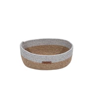 Koza Home Cesta El Yapımı Pamuklu Natural Gri Hasır Dekoratif Sepet 25cmx45cm 9019