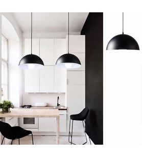 RİOLİGHT MODERN 1 SİYAH İÇİ BEYAZ TEKLİ METAL SARKIT AVİZE ÇAP: 30CM NOT: 1 ADET FİYATIDIR.