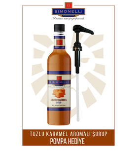 Kahve ve Kokteyl Şurubu Salted Karamel Aromalı 70 CL + POMPA Simonelli