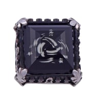 Siyah Zirkon Taşlı Erkek Gümüş Yüzük 22.6 gr
