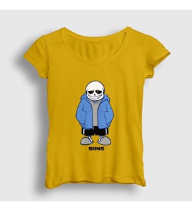 Presmono Kadın Sarı Blue Coat Sans Undertale T-Shirt 31809tt (Sarı)