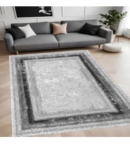 Eliana Home Dijital Baskı Yıkanabilir Kaymaz Taban Salon Halısı Ve Yolluk LNA0930-FNL162 (Gri)