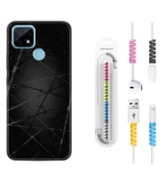 Realme C11 C21 C21Y C25Y C11 2021 Kılıf Kablo Koruma Spiral Silikon Dikenli Tel 1779