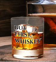 BK Gift DTF But First Whiskey Tasarımlı Viski Kadehi, Arkadaşa Hediye, Sevgiliye Hediye