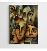 Yüzler Modern Sanat Kanvas Tablo