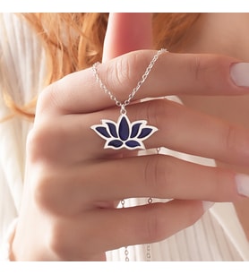 925 Ayar Gümüş Lotus Tasarımlı Kolye Doğum Günü Hediyesi Sevgiliye Hediye