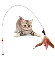 Kedi Oyun Oltası 90 Cm Eğlenceli Kedi Oyuncağı Olta Şeklinde Tüylü Kedi Oyuncağı Ücretsiz Kargo (Kahverengi)