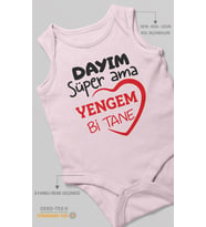 Dayım Süper Ama Yengem Bir Tane Sıfır Kol Bebek Zıbını %100 Pamuk