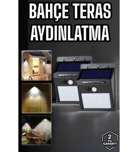 Solar Lamba Giriş, Bahçe Yol Avlu Hareket Sensörlü Led Parlak Gece Su Geçirmez