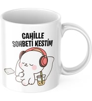 Cahille Sohbeti Kestim Komik Kupa Bardak Komik Yazılı Hediyelik Çay Kahve Kupası