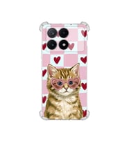PrintiFy Poco X6 Pro ile Uyumlu Pembe Pötikare Serisi Çapkın Mırnav Tasarımlı Uv Baskılı Köşe Korumalı Antişok Kılıf