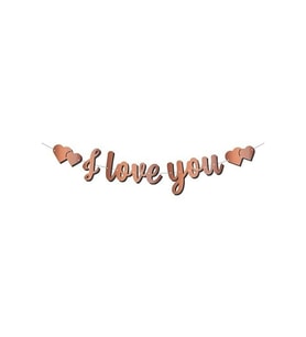 Kaligrafi Banner Rose I Love You M245