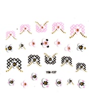 Tırnak Sticker, Tırnak Süsleme, Nail Art (ym-137) - 6X5 cm - Renkli Çiçekli