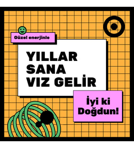100x100 cm Kişiye Özel Branda Afiş  Resimli Doğum Günü, Parti ve Kutlama Arka Fon Baskı