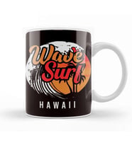 Wave Surf Hawaii Ocean Island Vacation Beach Traveler Surfer Kupa Bardak Porselen