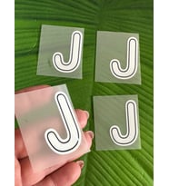 5X4 CM 4 ADET J HARFİ TRANSFER BASKI ARMA (Beyaz)