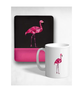 Pink Flamingopin Bilek Destekli Mouse Pad Ve Kupa Bardak Seti