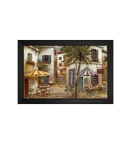 Manzara Temalı Kanvas Tablo 80 x 110 cm Siyah Çerçeve