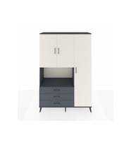 Hyperion Dolap 7 Raflı 3 Çekmeceli 3 Kapaklı 132x44x195 Antrasit-Aytaşı/Antrasit