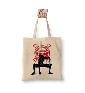 One Piece Luffy Crimson Gear Beyaz Bez Çanta Uzun Saplı Alışveriş Çantası Plaj Çantası