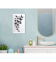 BK Home Banyo Dekoratif Ahşap Beyaz Çerçeveli Tablo-7