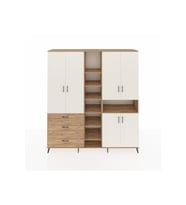 Hyperion Dolap 13 Raflı 3 Çekmeceli 6 Kapaklı 220x44x243 Çam-Aytaşı/Çam