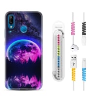 Huawei P20 Lite Mate 10 20 Lite Pro P40 Lite KılıfKablo Koruma Spiral Silikon Star Planet 1652