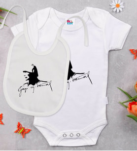 BK Kids Atatürk Temalı Beyaz Bebek Body Zıbın ve Mama Önlüğü Hediye Seti-27