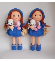 Mavi Başlıklı Kız Amigurumi Organik Oyuncak