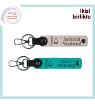 Aşkına Vefa Kat, Ayyıldız ve Türkiye Sevgiliye Özel Kişisel Anahtarlık Hediye, Pudra-Turkuaz (Çok Renkli)