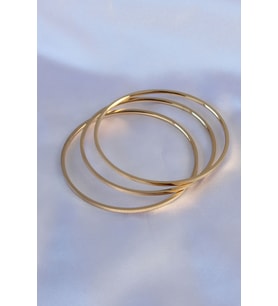 316L Çelik Gold Renk Ajda Model Kadın 60 mm Bilezik - TJ-BB5360