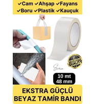 Premium Çok Amaçlı Su Geçirmez Sızdırmaz Dayanıklı Izole Beyaz Tamir Bandı 48 Mm 10 Mt 1 Adet