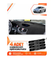 RENAULT FLUENCE KÜÇÜK EKRANLI (2009-2016) Uyumlu Ön Torpido Koruma Kılıfı Halısı - Siyah