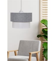 Kumaş Başlık Modern Gri Beyaz Pasta Avize PAV53