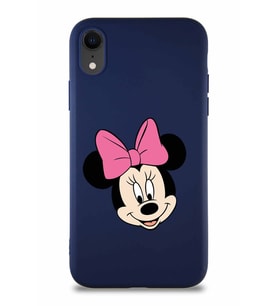 Apple iPhone XR Soft Premier Kapak Minnie Mouse-C Tasarımlı Silikon Kılıf - Lacivert (Şeffaf)