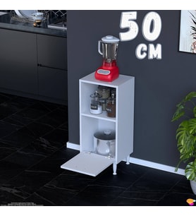 Eliusta Lara 50 cm Çok Amaçlı Mutfak Dolabı Alttan Kapaklı Kiler Rafı Ekmeklik Düzenleyici 50x87x32 cm Beyaz