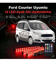 Ford Courier Uyumlu RGB Ayak Altı LED 12 Led Kumandalı Müzik Duyarlı Araç İçi Aydınlatma 7 Renk 12V