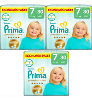 Prima Premium Care Bebek Bezi Beden:7 (15+KG) XXX Large 90 Adet Ekonomik Fırsat Pk